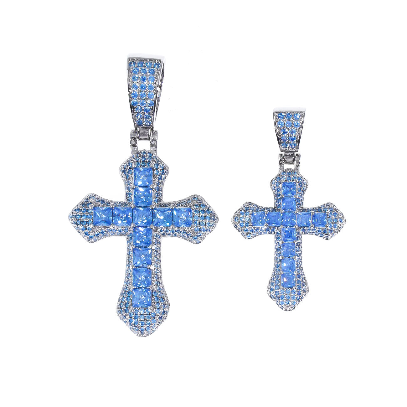 Cross Pendants Full Of Diamonds and Sterling Silver