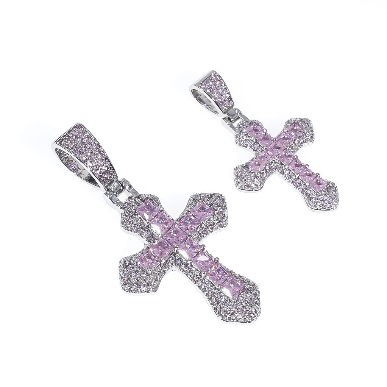 Cross Pendants Full Of Diamonds and Sterling Silver