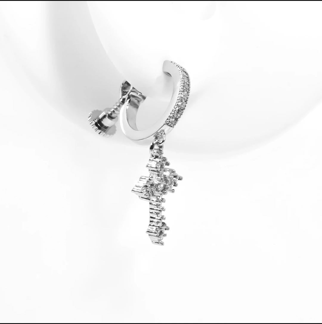 Moissanite Cross Full Diamond Earrings SET